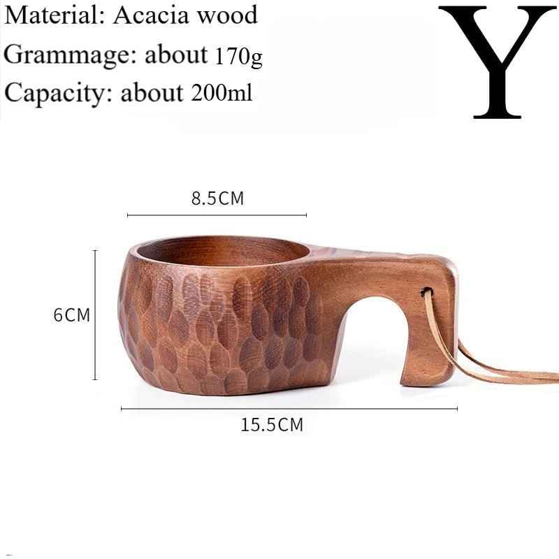 Traditional Norse Wood Carved Mug