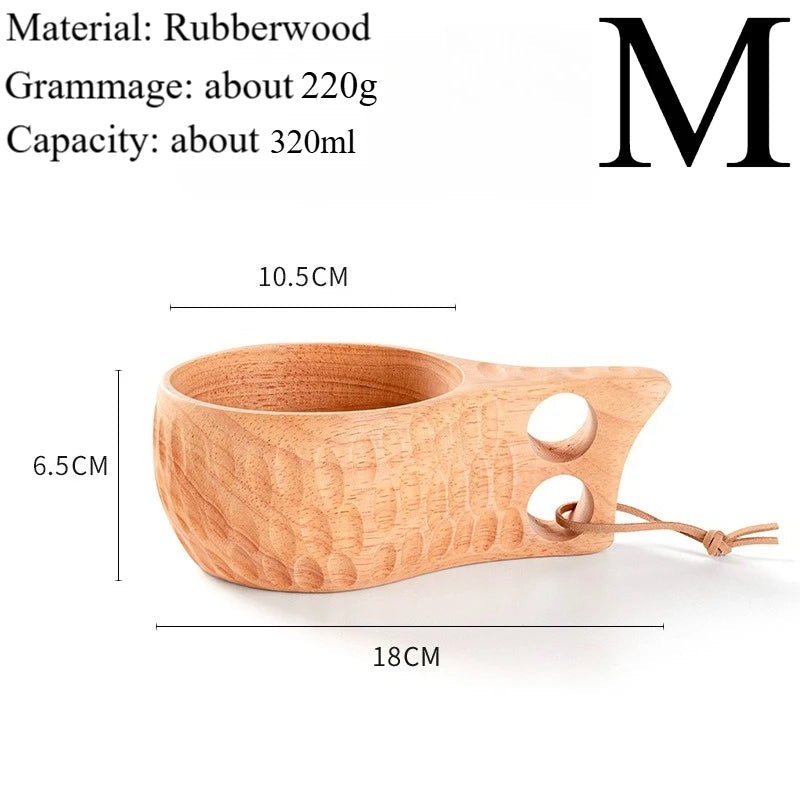 Traditional Norse Wood Carved Mug