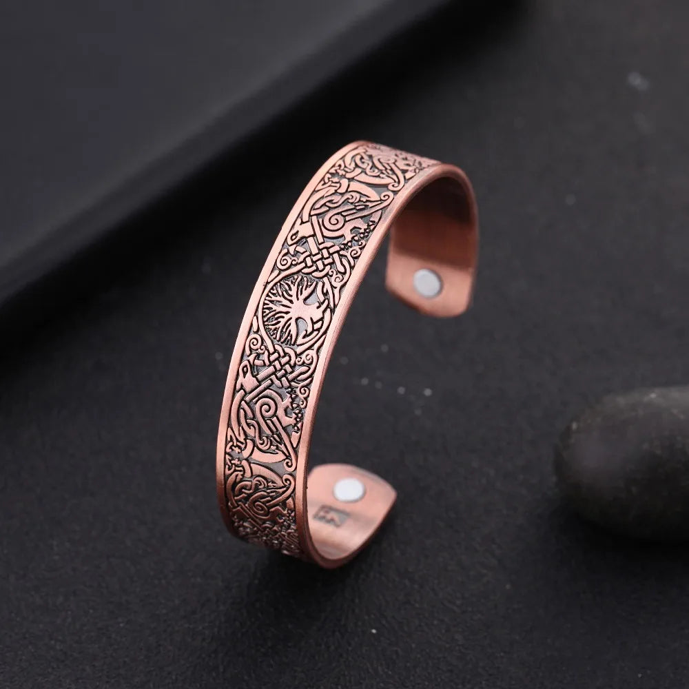 Yggdrasil, the Tree of Life with Norse Knots, Bracelet in 316L Stainless Steel