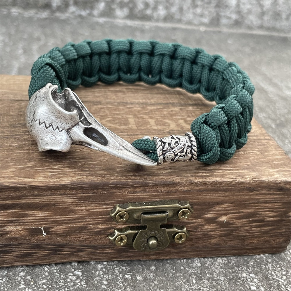 Odin's Raven Skull Paracord Bracelet