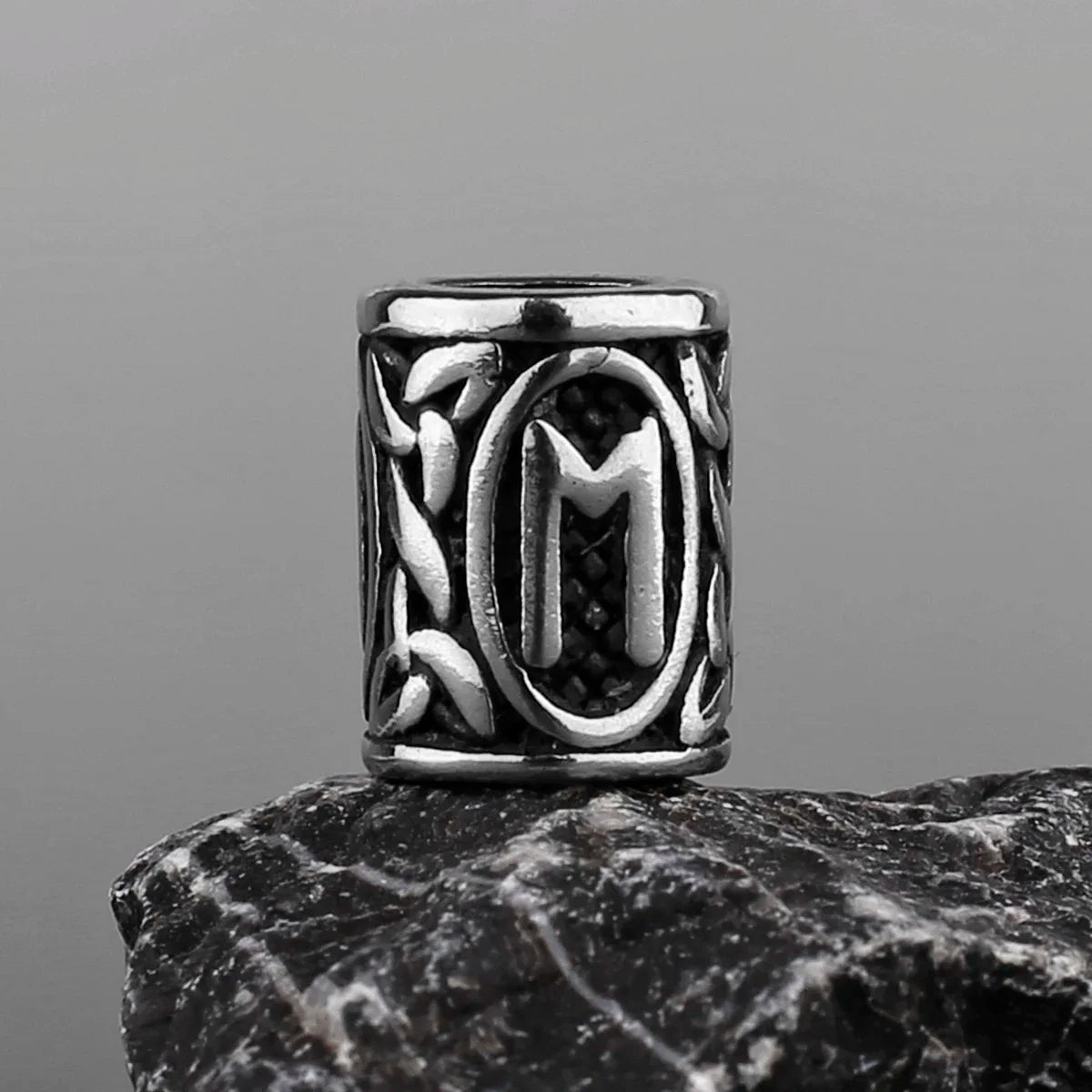 Stainless Steel Runes Beard Rings