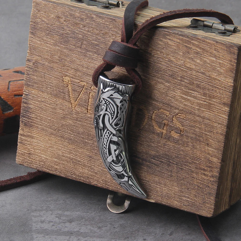 Fenrir Wolf Fang 316l Stainless Steel Necklace