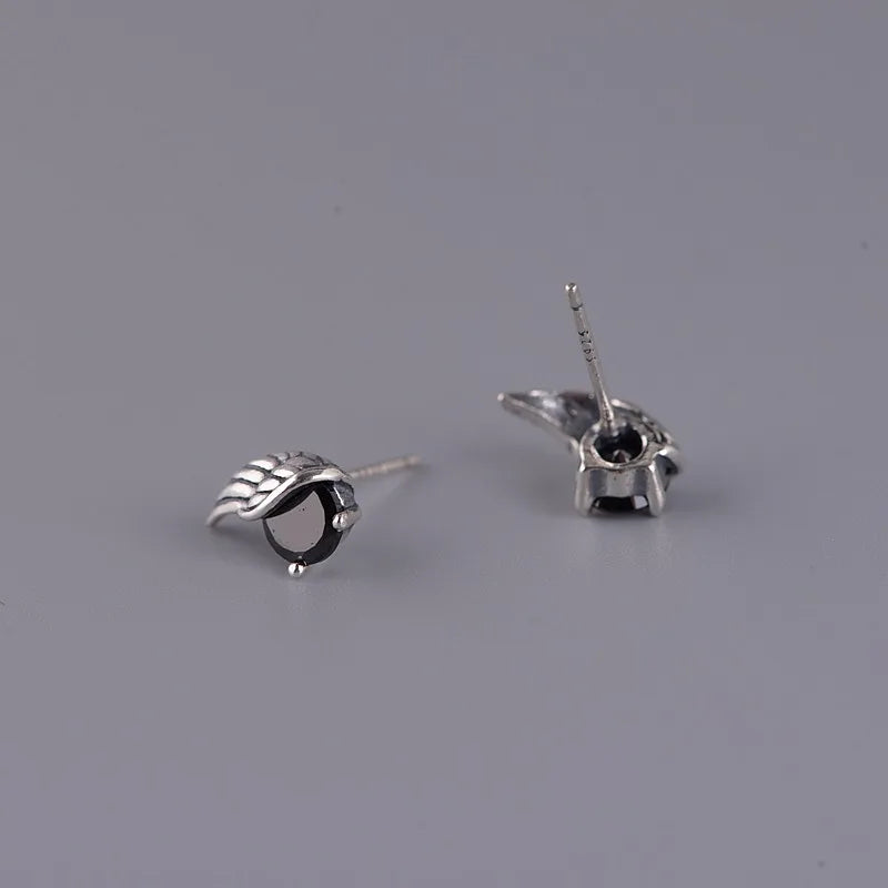 Raven Wings 925 Sterling Silver Earrings