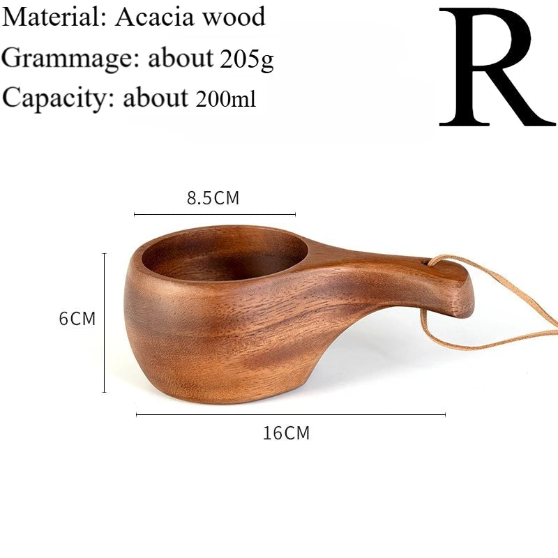 Traditional Norse Wood Carved Mug