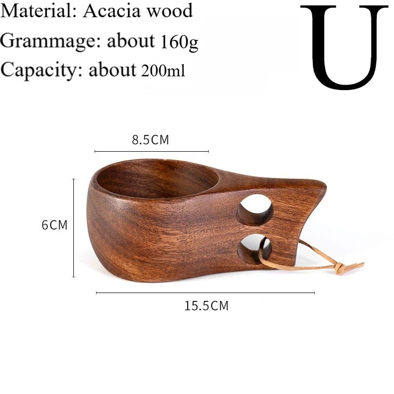Traditional Norse Wood Carved Mug