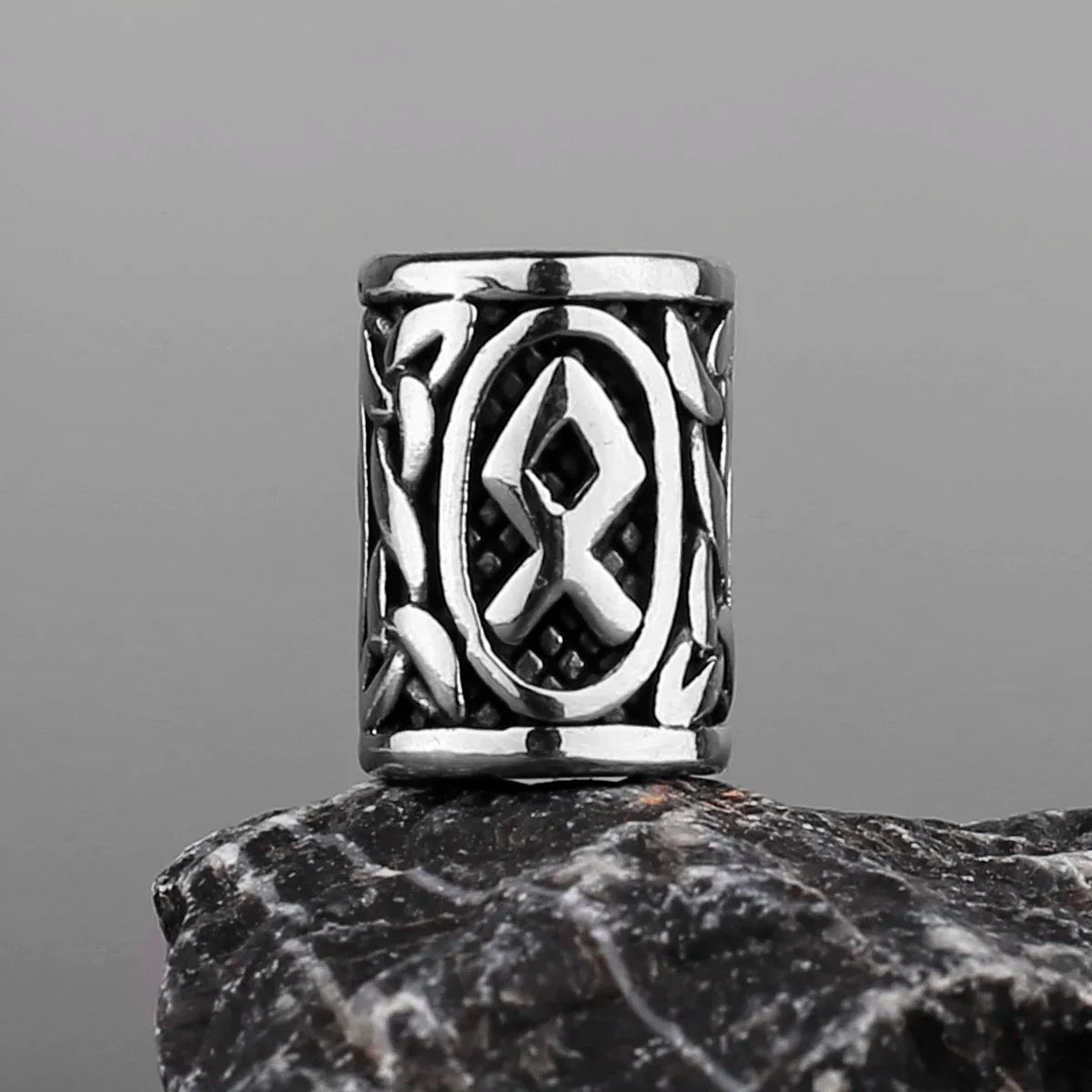 Stainless Steel Runes Beard Rings