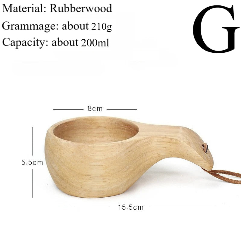Traditional Norse Wood Carved Mug