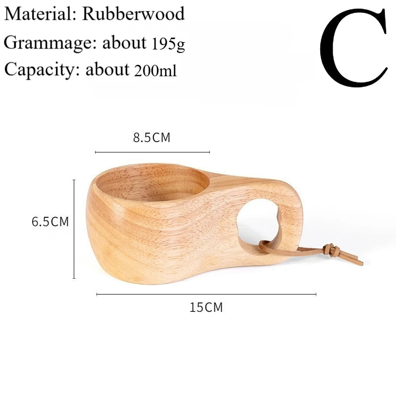 Traditional Norse Wood Carved Mug