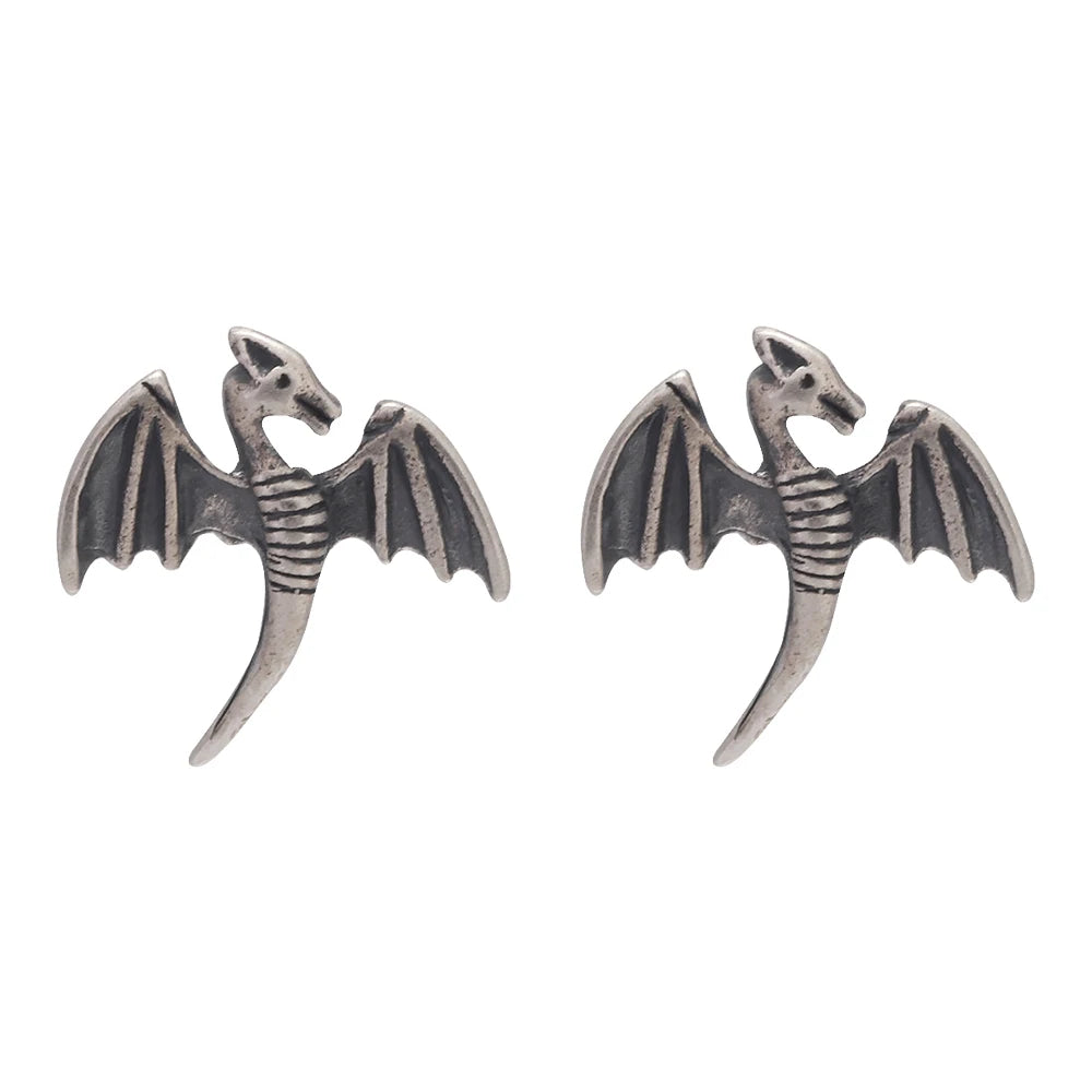 Winged Dragon Fafnir 925 Sterling Silver Earrings