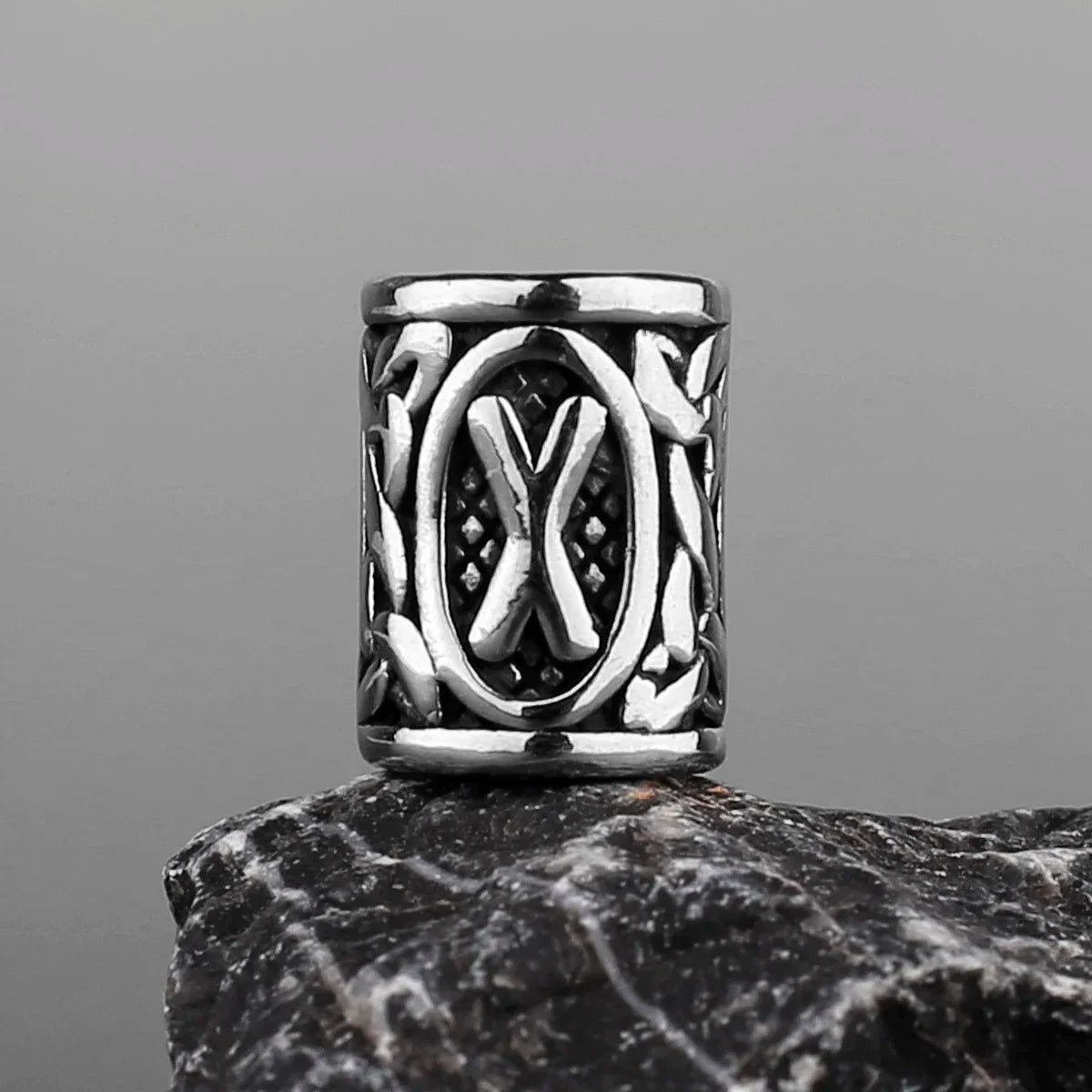 Stainless Steel Runes Beard Rings