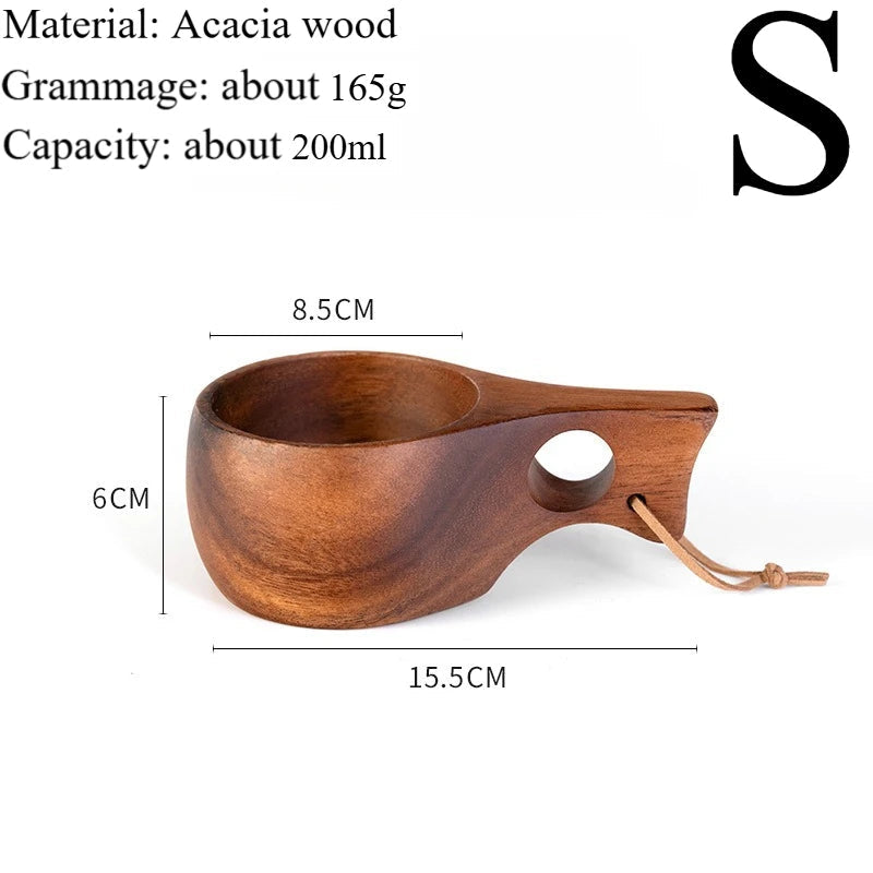Traditional Norse Wood Carved Mug