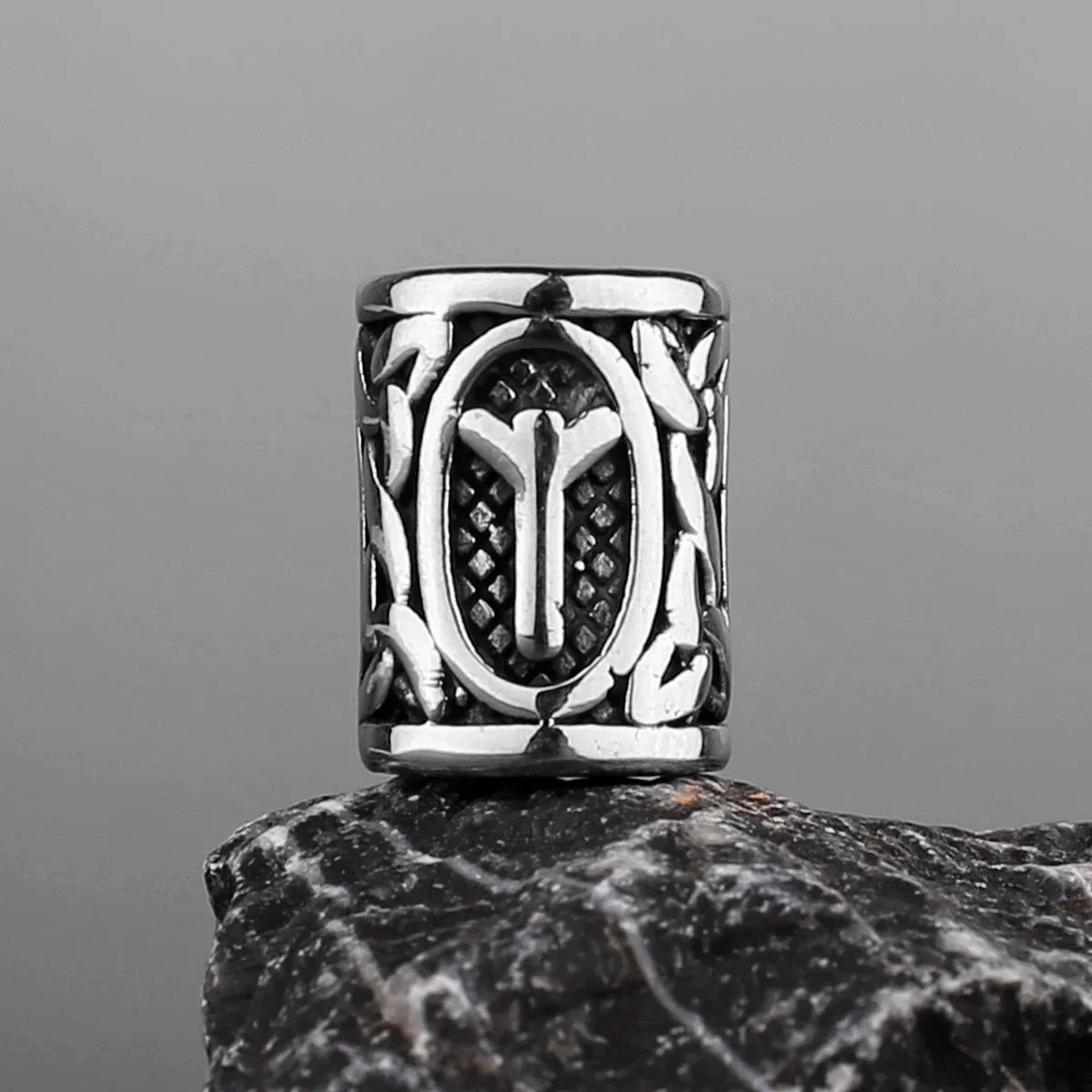 Stainless Steel Runes Beard Rings