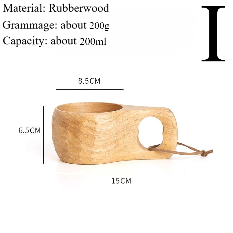 Traditional Norse Wood Carved Mug
