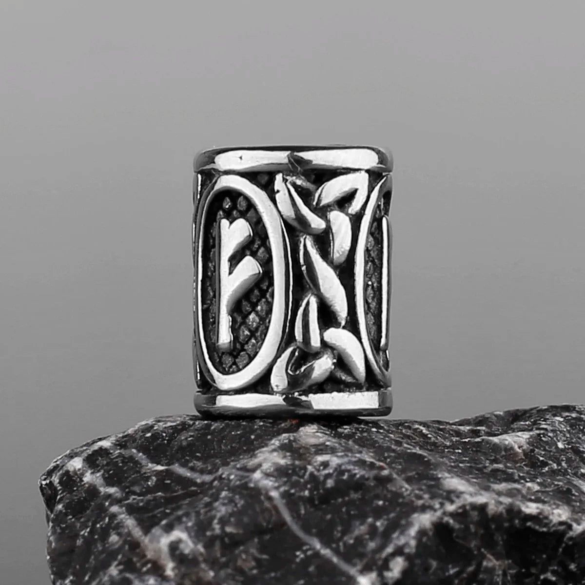 Stainless Steel Runes Beard Rings