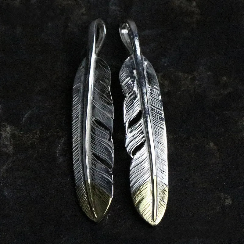 Norse Hawk Feather 925 Sterling Silver Pendant