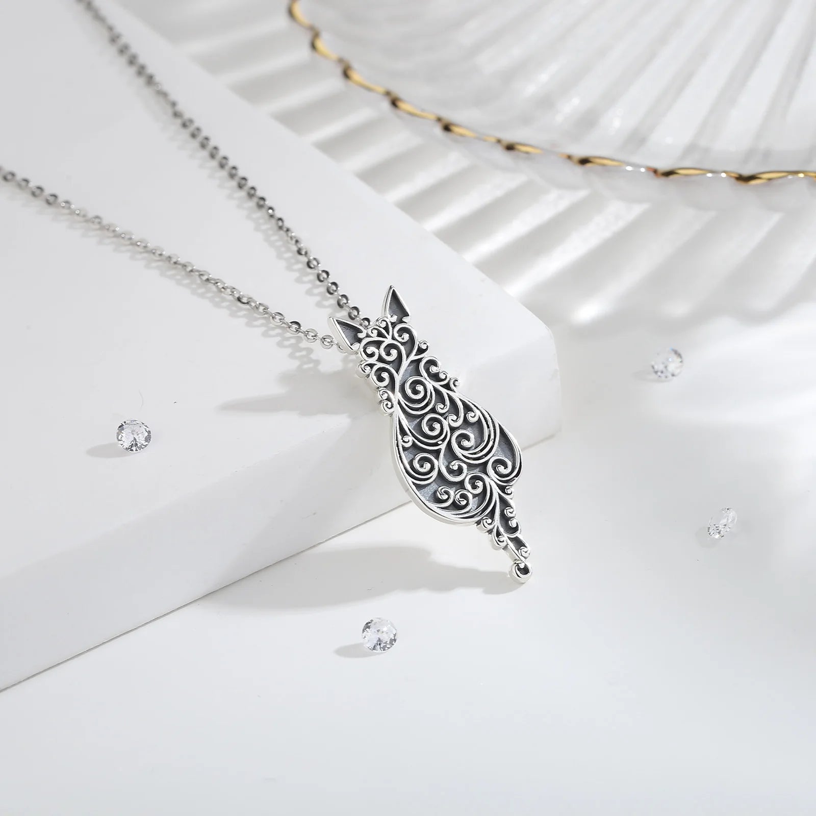 Freyja Cat 925 Silver Necklace