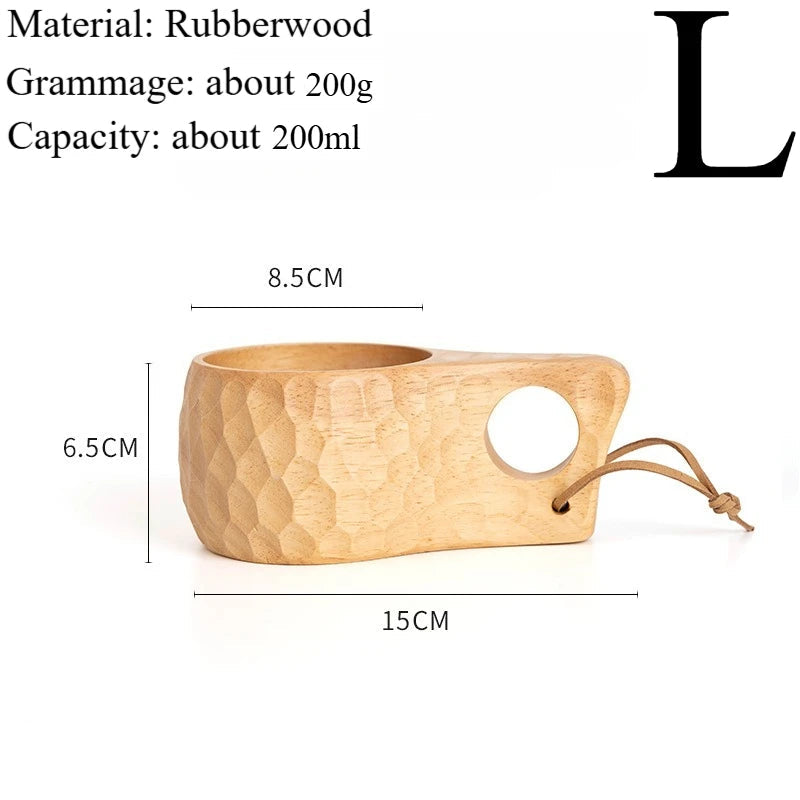Traditional Norse Wood Carved Mug