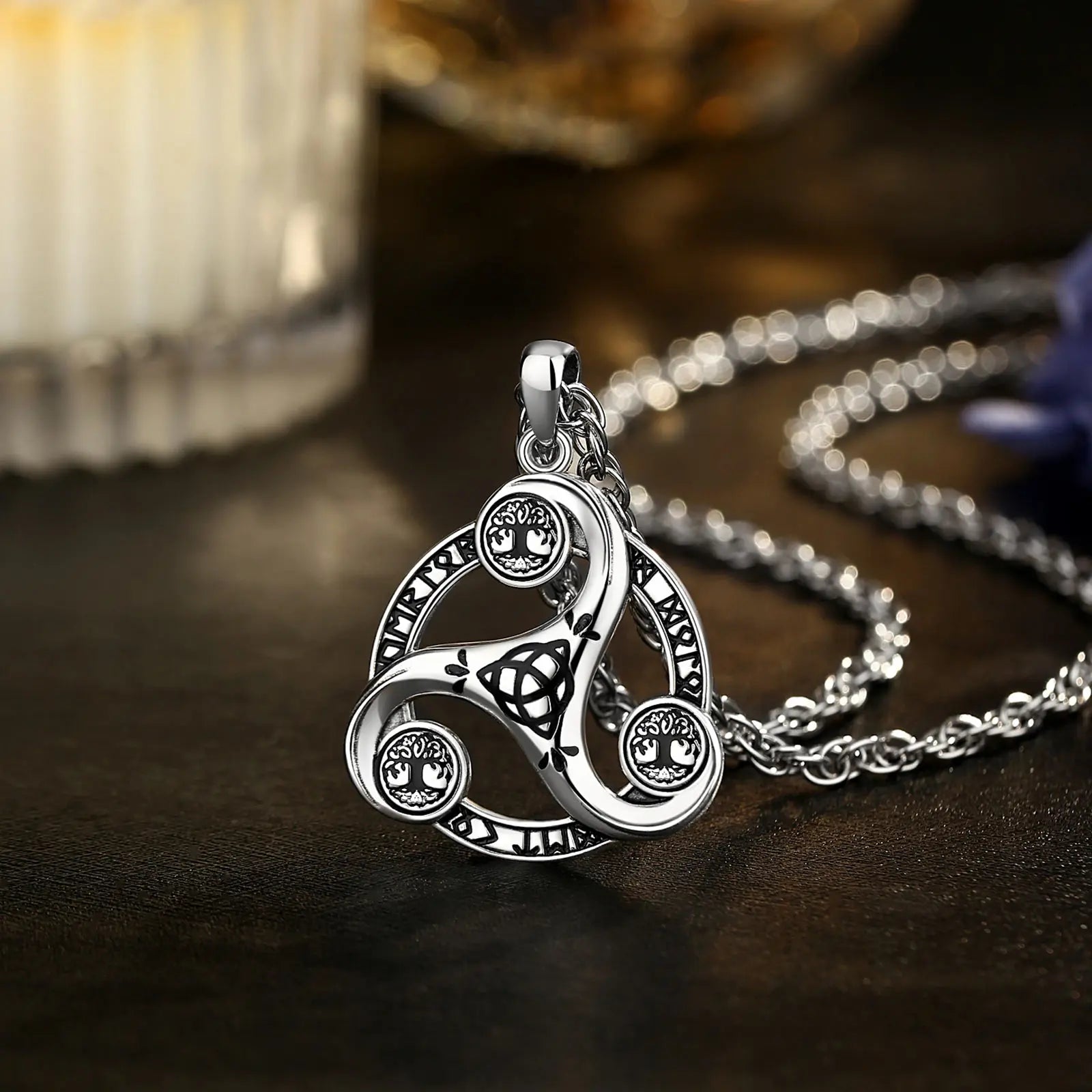 Triskele the Triple Horn of Odin 925 Sterling Silver Necklace Triskele the Triple Horn of Odin 925 Sterling Silver Necklace