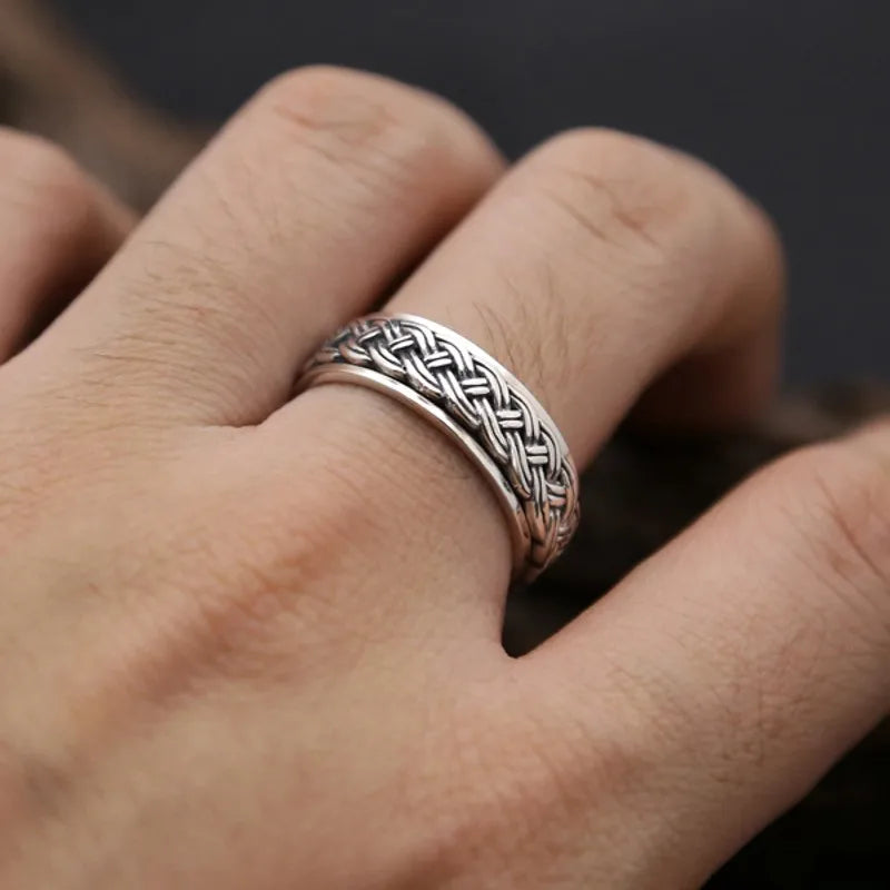 Weaved by the Norns Handmade 925 Sterling Silver Spinning Ring