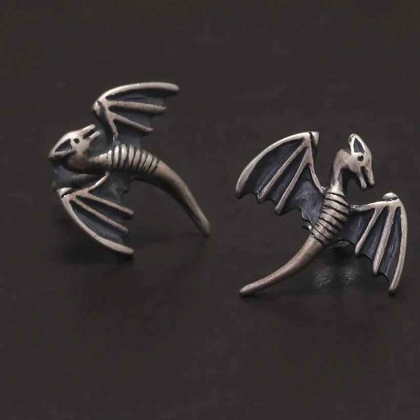 Winged Dragon Fafnir 925 Sterling Silver Earrings