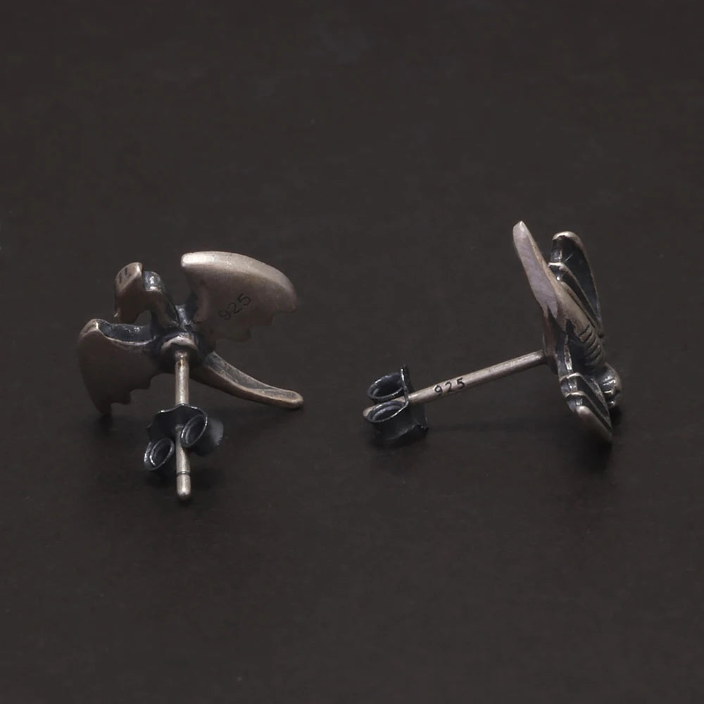 Winged Dragon Fafnir 925 Sterling Silver Earrings