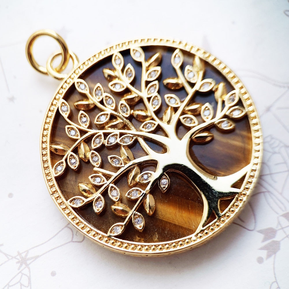 Yggdrasil Silver on Wood Pendant in 925 Sterling Silver