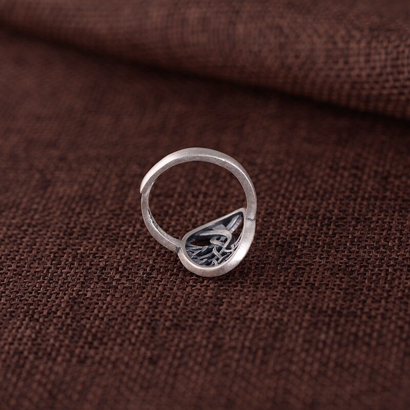 Yggdrasil The Tree of Life 925 Sterling Silver Adjustable Ring and Earrings