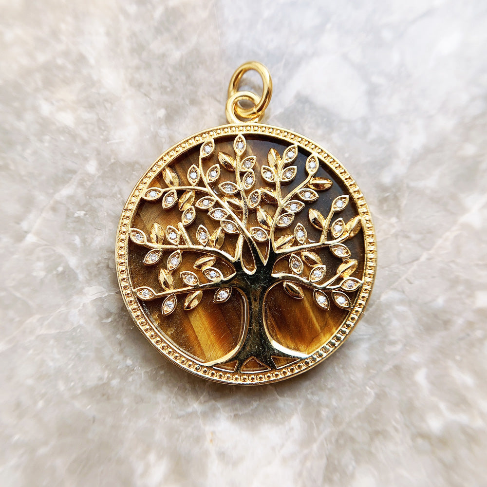 Yggdrasil Silver on Wood Pendant in 925 Sterling Silver