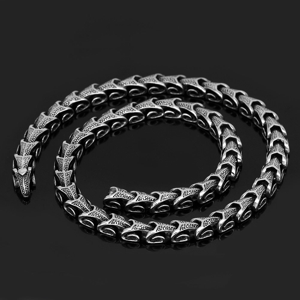 Nidhogg Scales Norse Dragon Stainless Steel Necklace