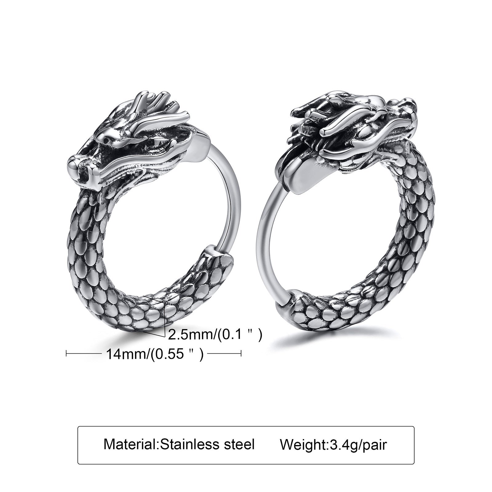 Jörmungandr the Midgard Serpent Stainless Steel Earrings