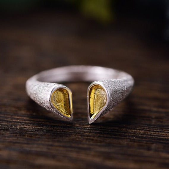 Traditional Norse Open Ring in Texturized 925 Sterling Silver Adjustable Ring