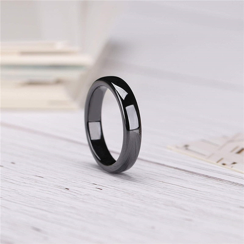 Ullr Oath Ring Smooth Black Titanium Carbide Ceramics Wedding Band