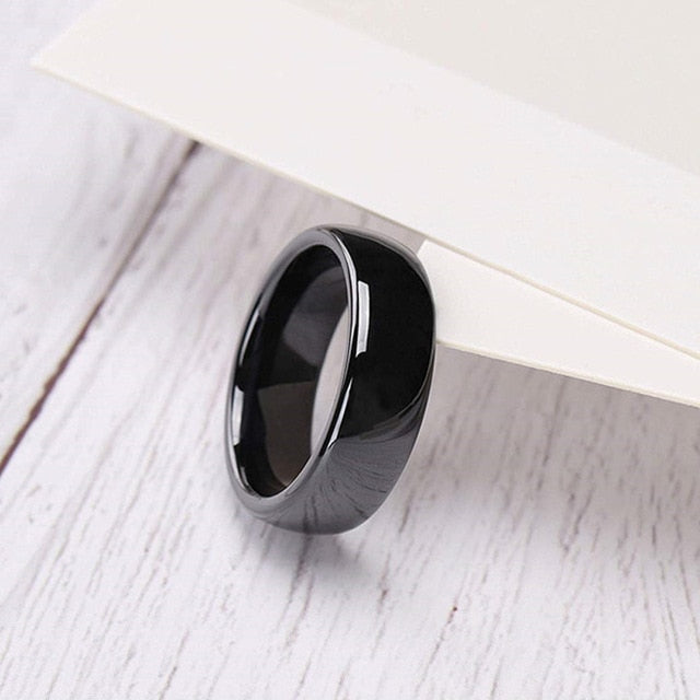 Ullr Oath Ring Smooth Black Titanium Carbide Ceramics Wedding Band