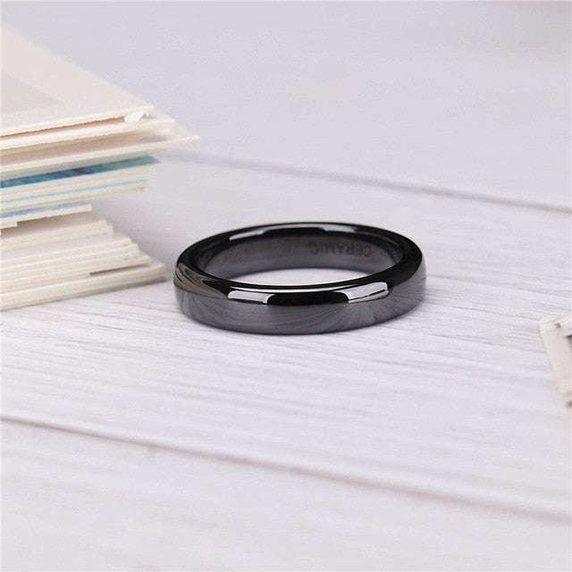 Ullr Oath Ring Smooth Black Titanium Carbide Ceramics Wedding Band