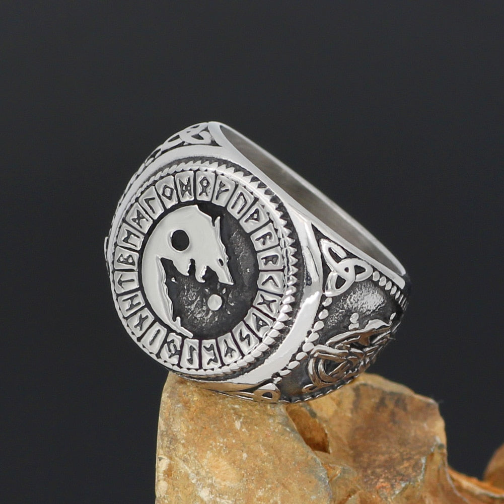 Skoll and Hati, Sons of Fenrir Stainless Steel Ring