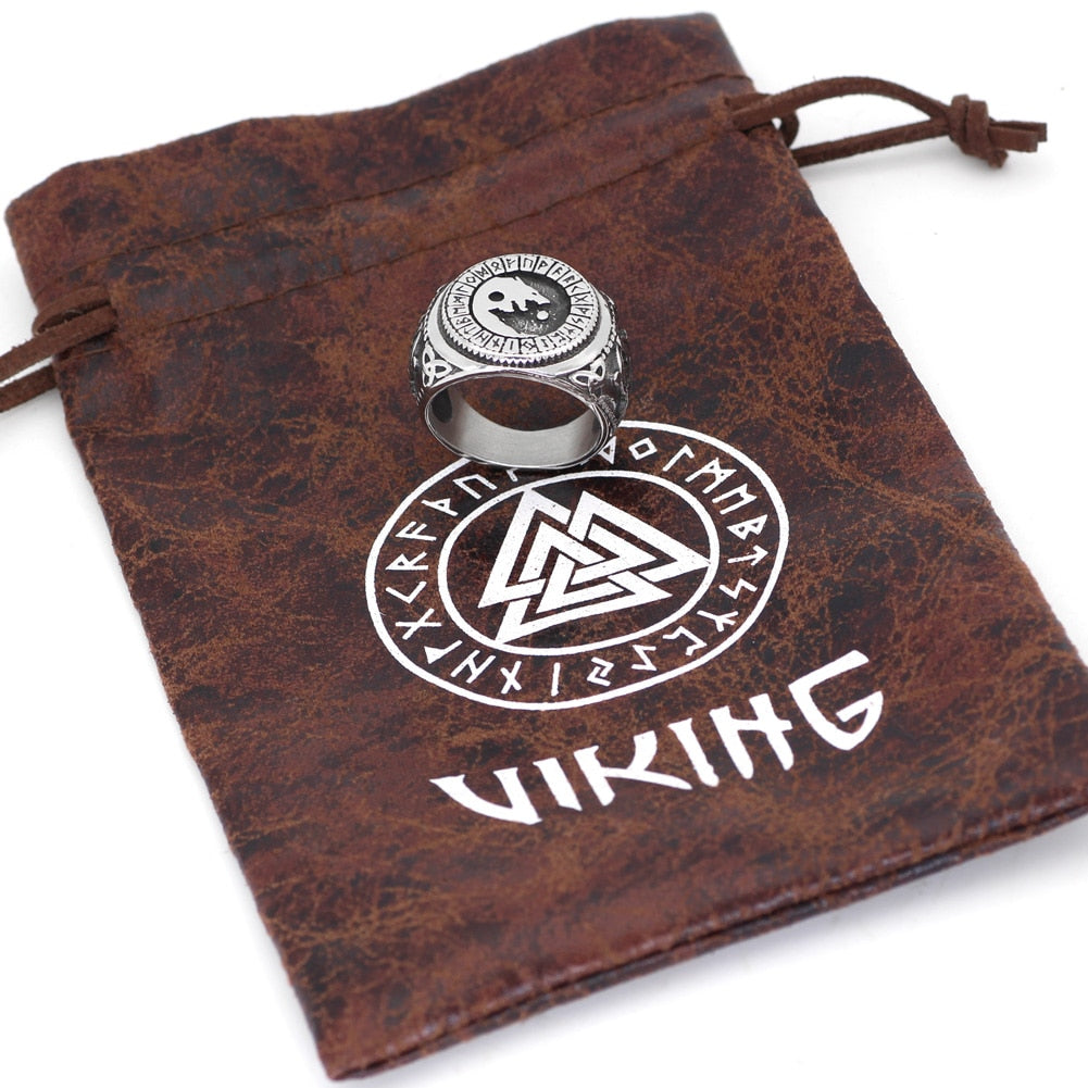 Sköll and Hati, Sons of Fenrir Stainless Steel Ring