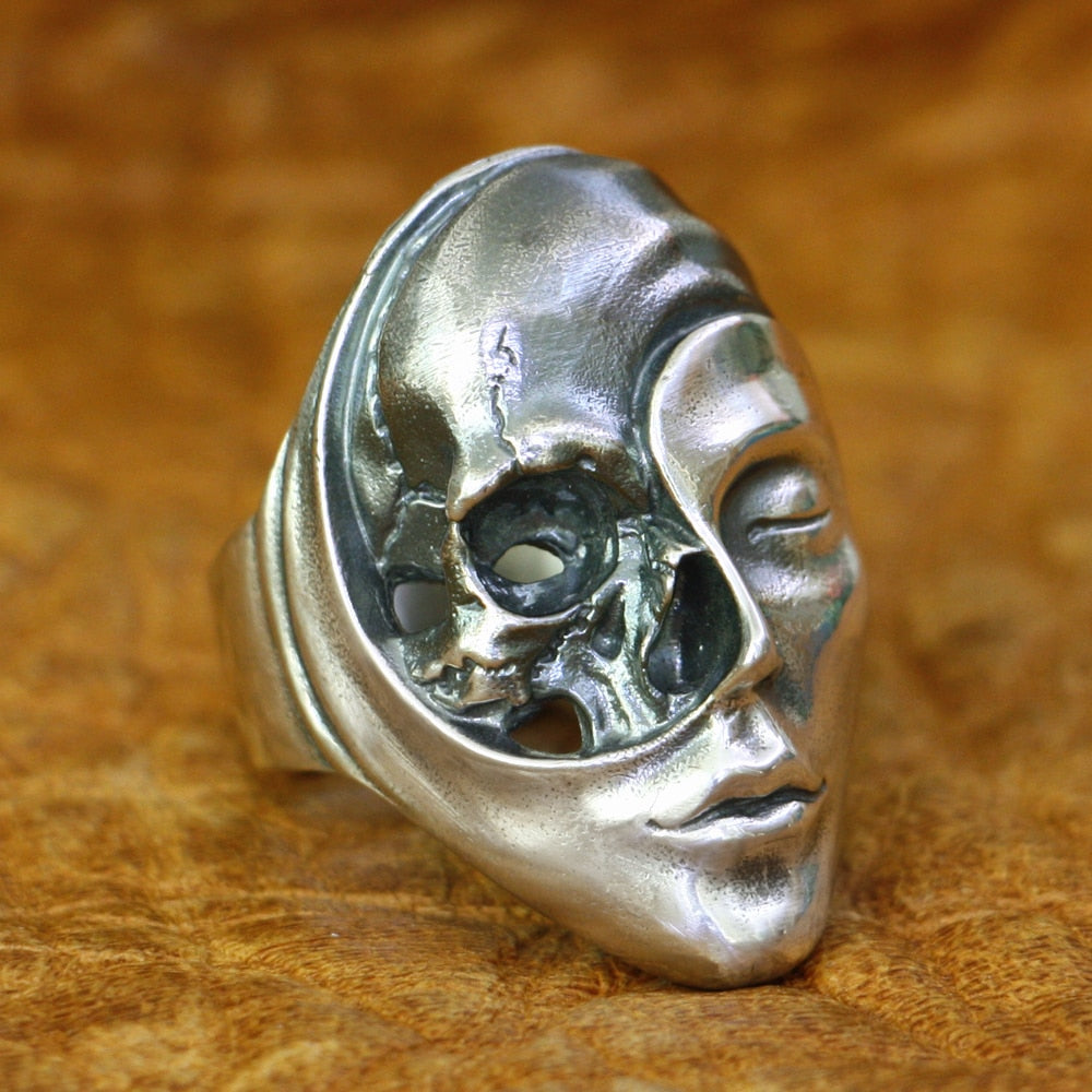 Peaceful Hel's Visage 925 Sterling Silver Ring