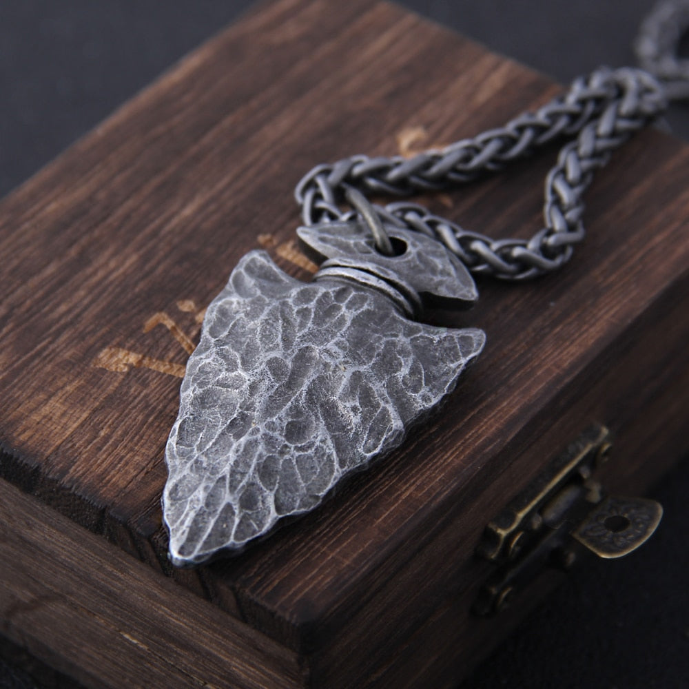 Odin's Spear Gungnir with Vegvisir The Viking Compass Stainless Steel Necklace