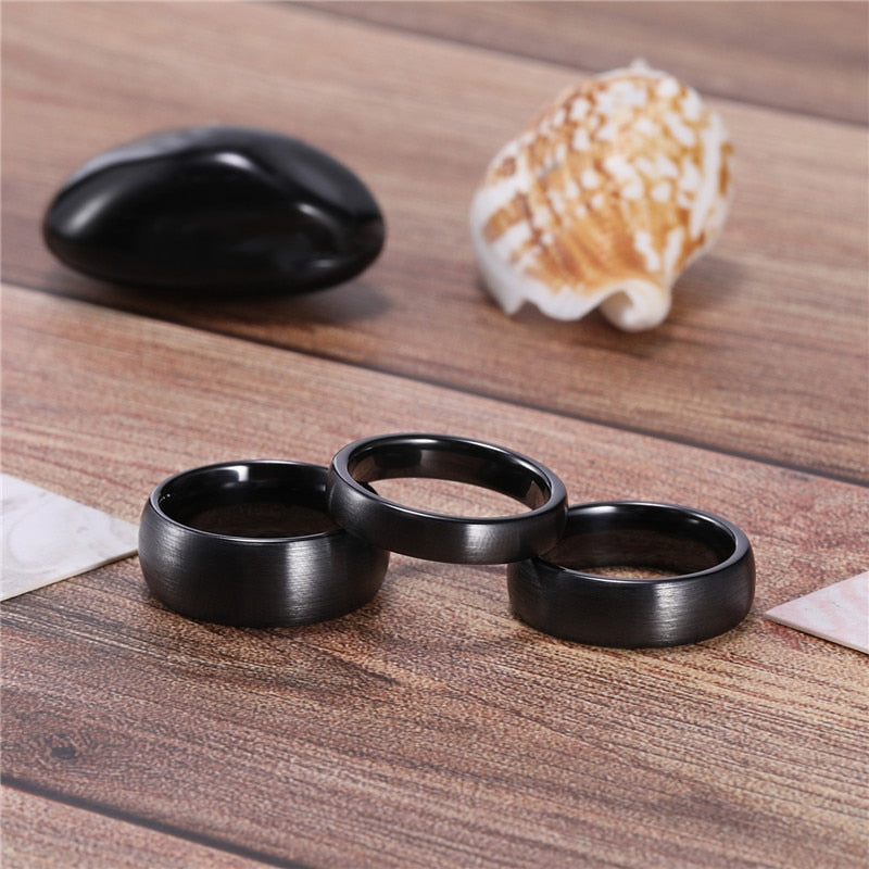 Ullr Oath Ring, Brushed Black Titanium Carbide Ceramic Wedding Band