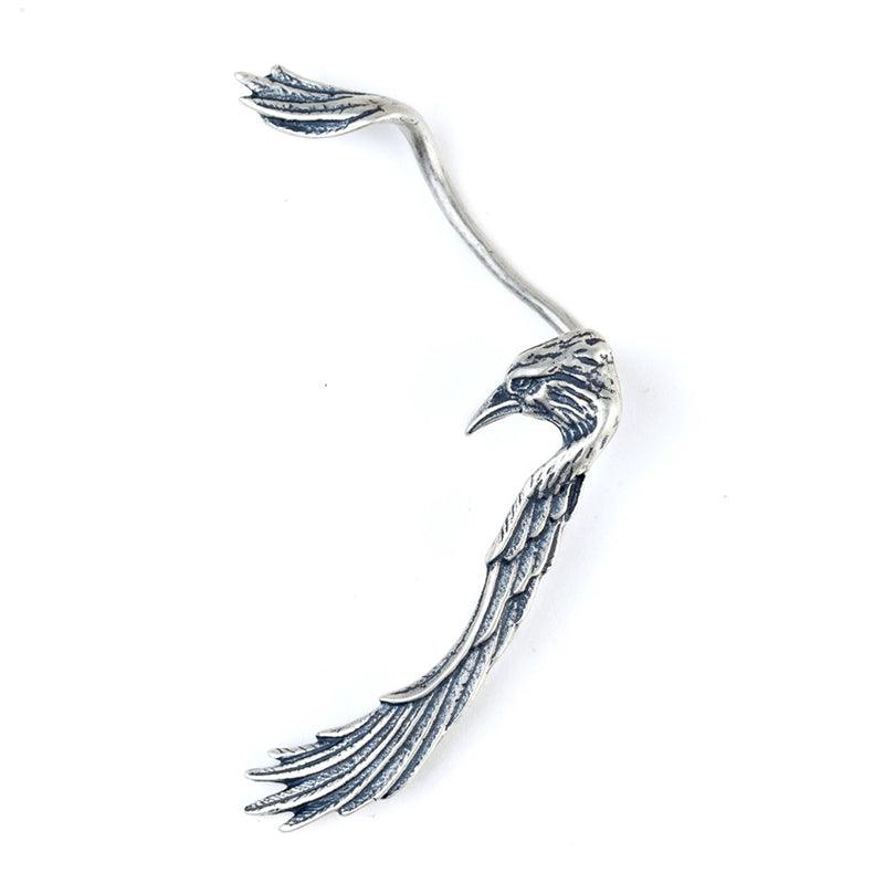 Allfather Raven 925 Sterling Silver Earring - TheWarriorLodge
