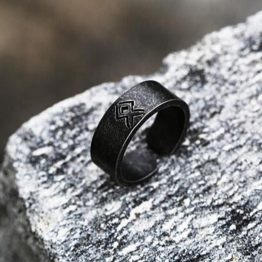 Dark Runes 8mm Adjustable Ring