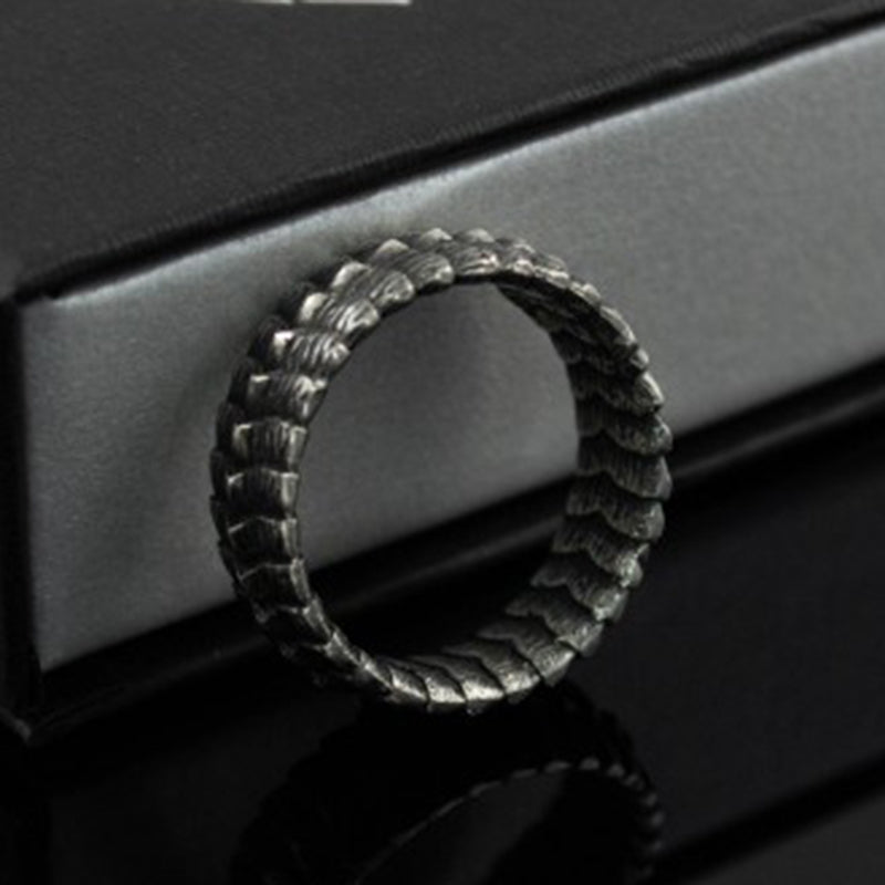 Dragonscales of Jörmungandr 316L Stainless Steel Ring