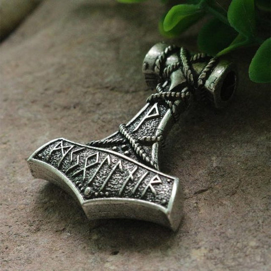 Mjolnir with Runes Necklace