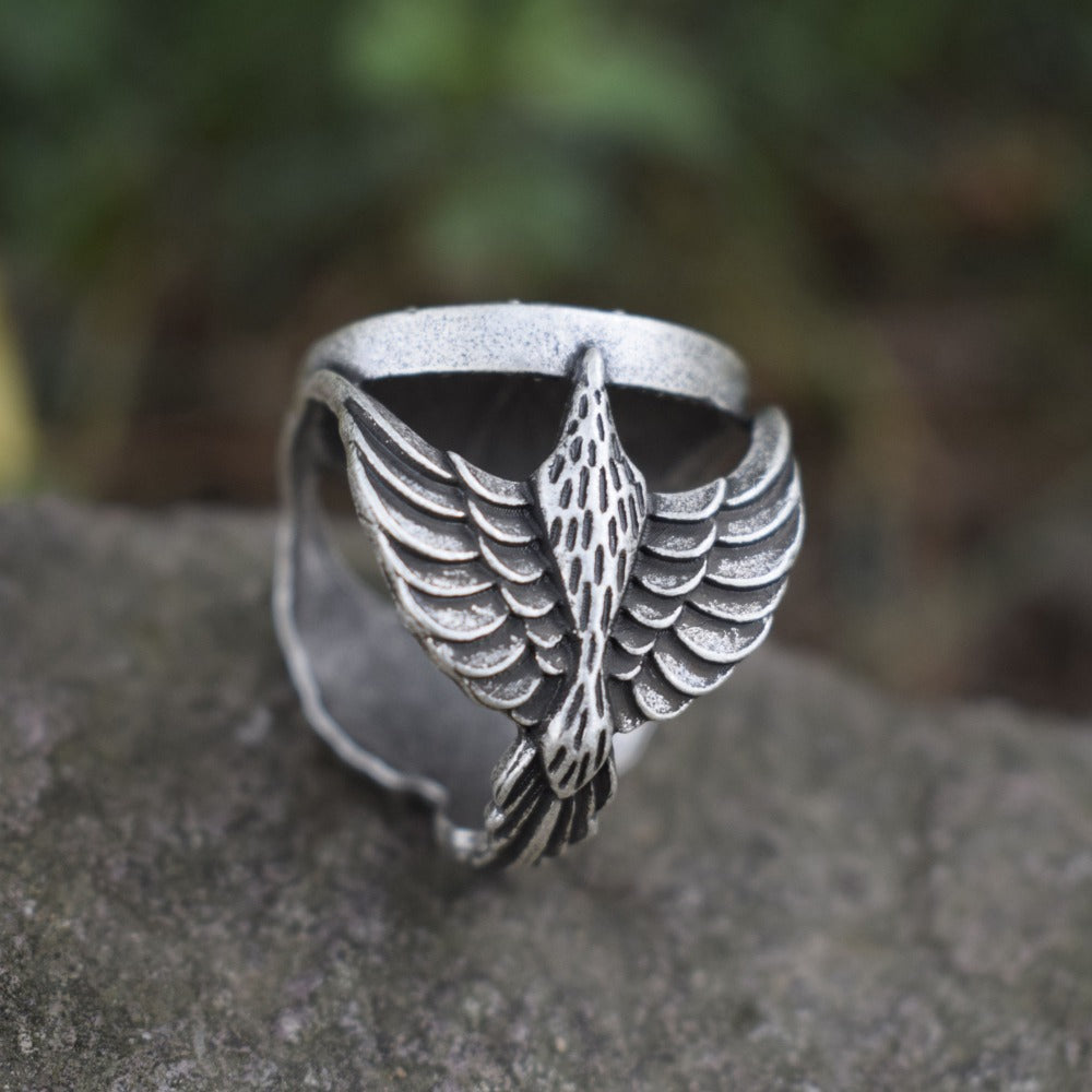 Huginn and Muninn bring Vegvisir - Odin Ravens Ring