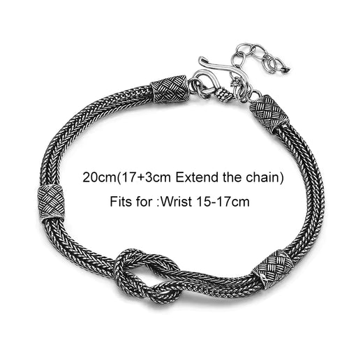 Bracelet en argent 925 Nœuds de Wyrd