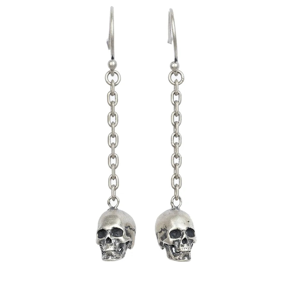 925 Sterling Silver Hel Skull Earrings