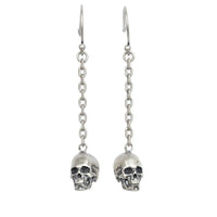 925 Sterling Silver Hel Skull Earrings