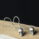 925 Sterling Silver Hel Skull Earrings