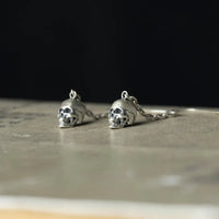 925 Sterling Silver Hel Skull Earrings