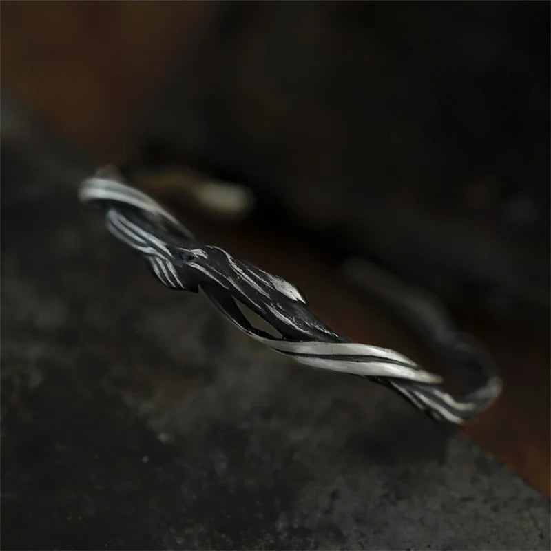 A Branch from Yggdrasil Steel Bracelet